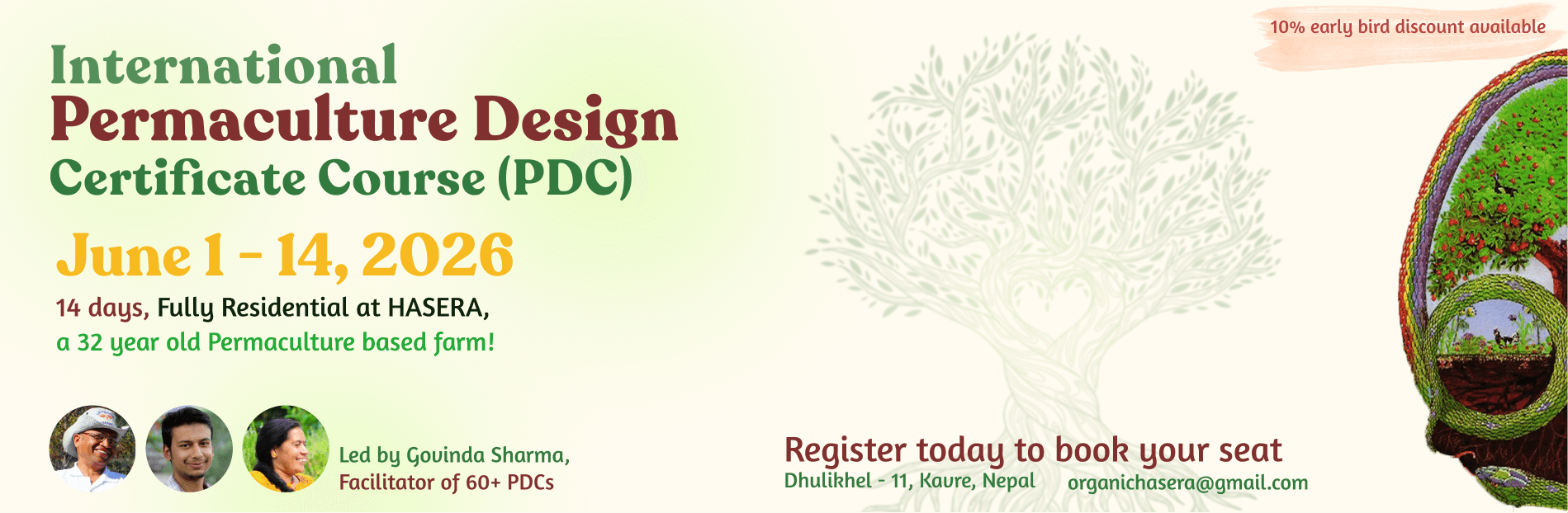  Our next Int'l Permaculture Design Course (PDC) is planned for Feb 1 - 14 2026